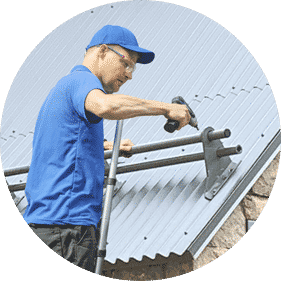 contractor installed a snow retention system on roof